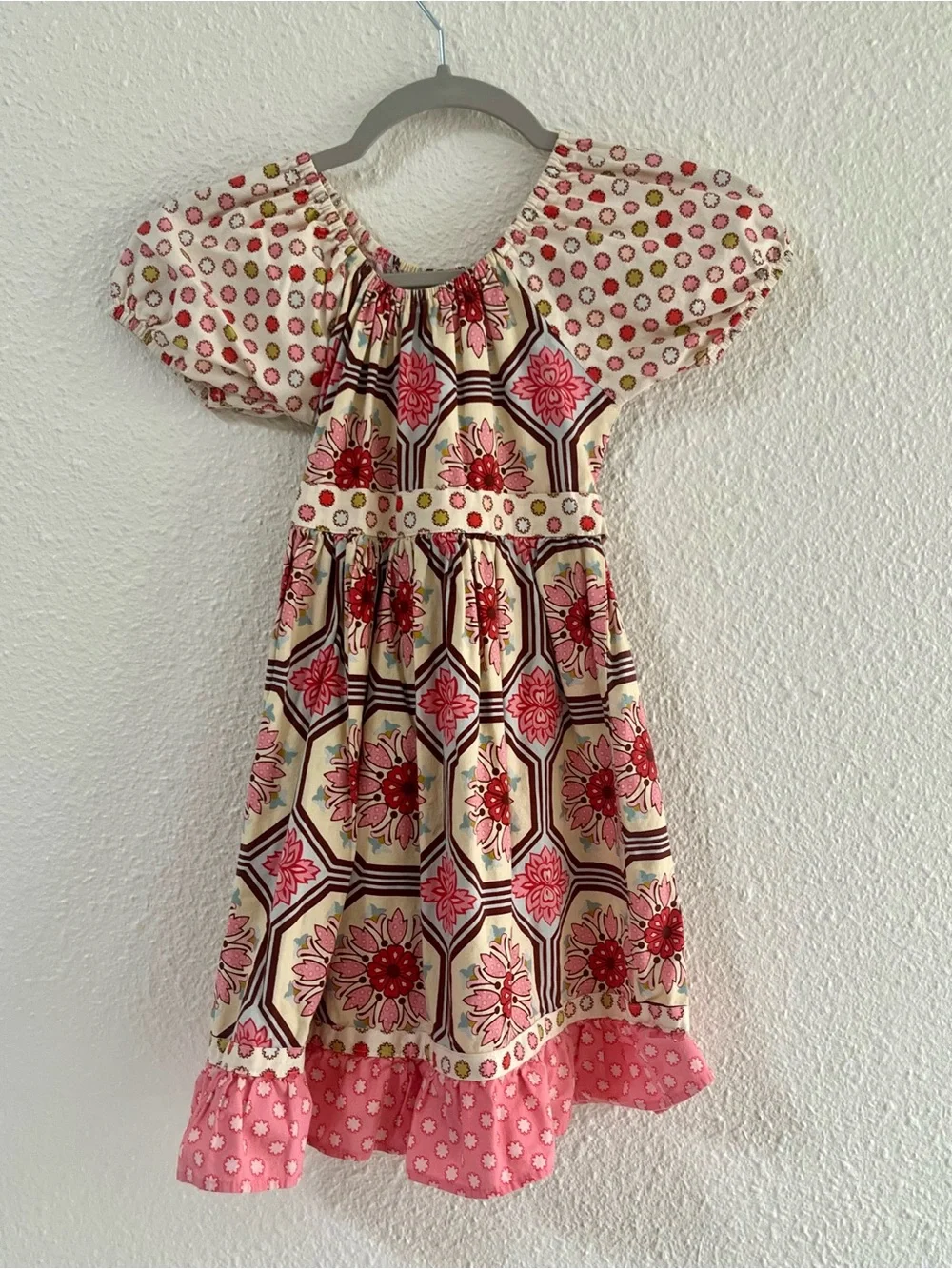 Like New Beary Basics Girls Floral Pink Patterned Short-Sleeve Dress